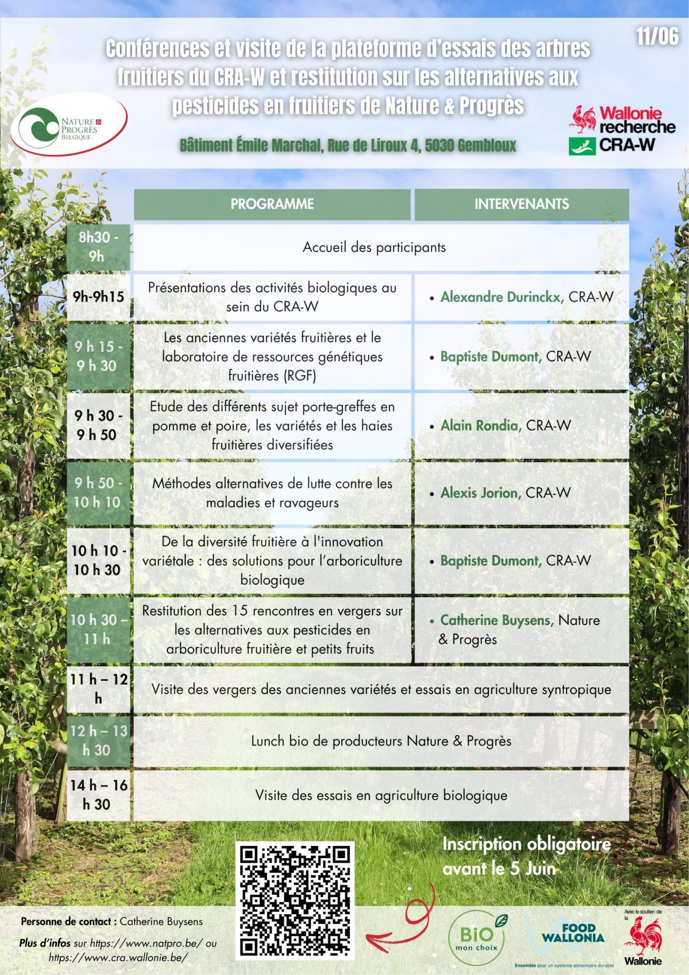 Programme de la journée du 11 Juin - CRAW x N&P